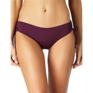 NWT Anne Cole S Live In Color Alex Side Tie Bikini Bottom Burgundy #87638